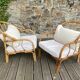 Paire fauteuils rotin