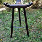 Tabouret tripode de bar brutaliste