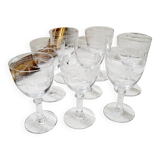 Set 8 verres à digestif cristal ciselé