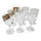 Set of 8 chiseled crystal digestive glasses
