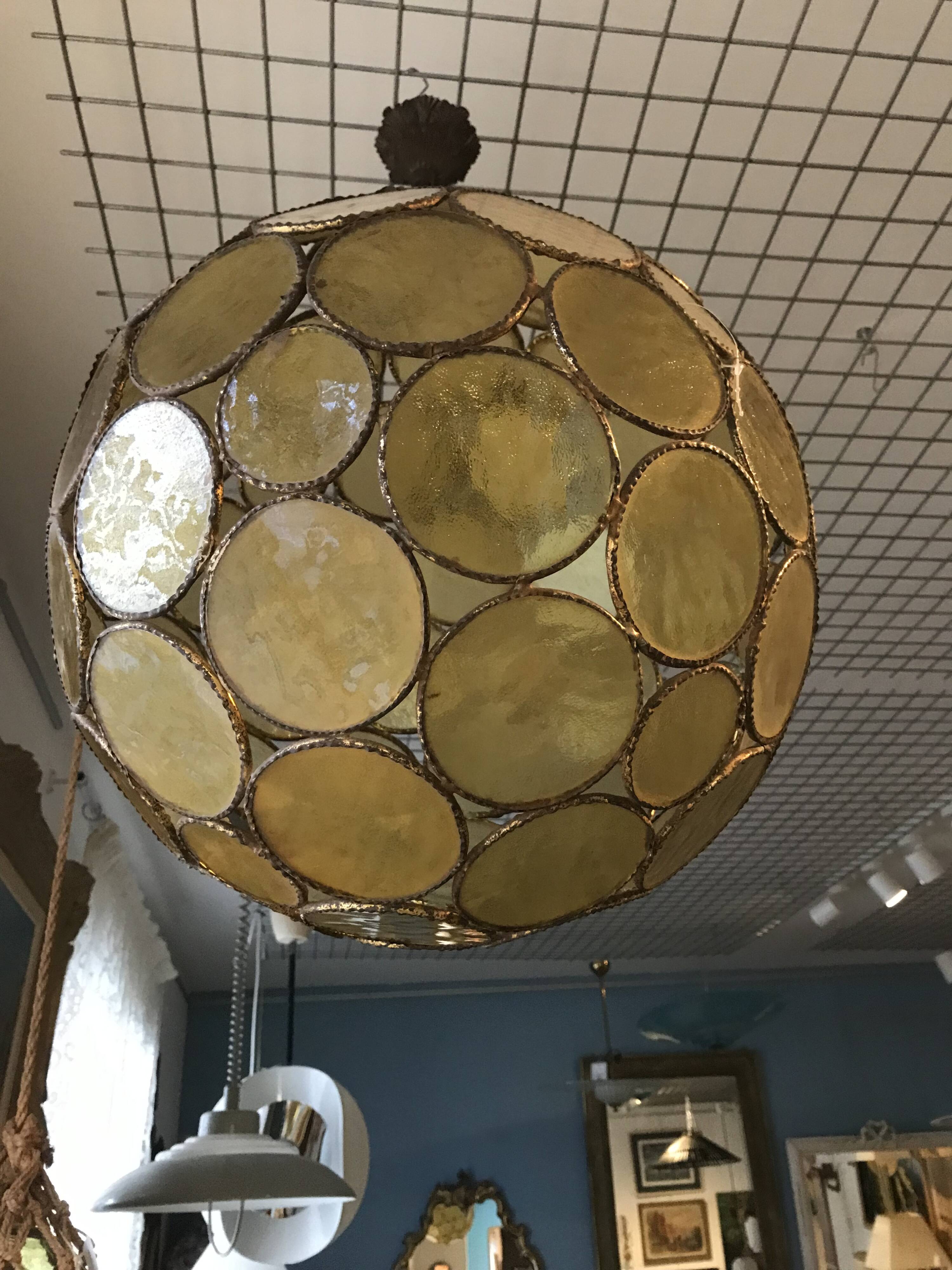 Vintage glass ball pendant light