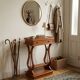 Lyre bedside table in solid cherry wood