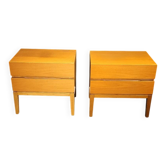 Pair of vintage bedside tables with 2 drawers