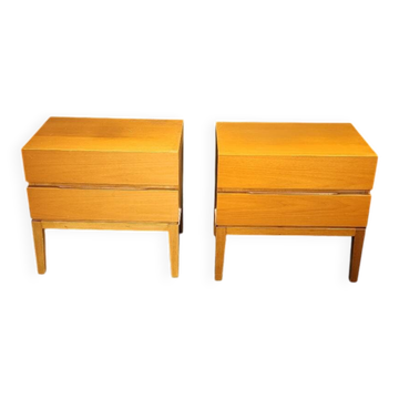 Pair of vintage bedside tables with 2 drawers