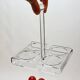 Condiment service oil vinegar salt pepper vintage plexi and red plastic