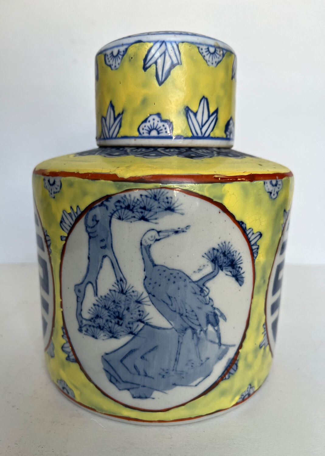 Faience ginger pot