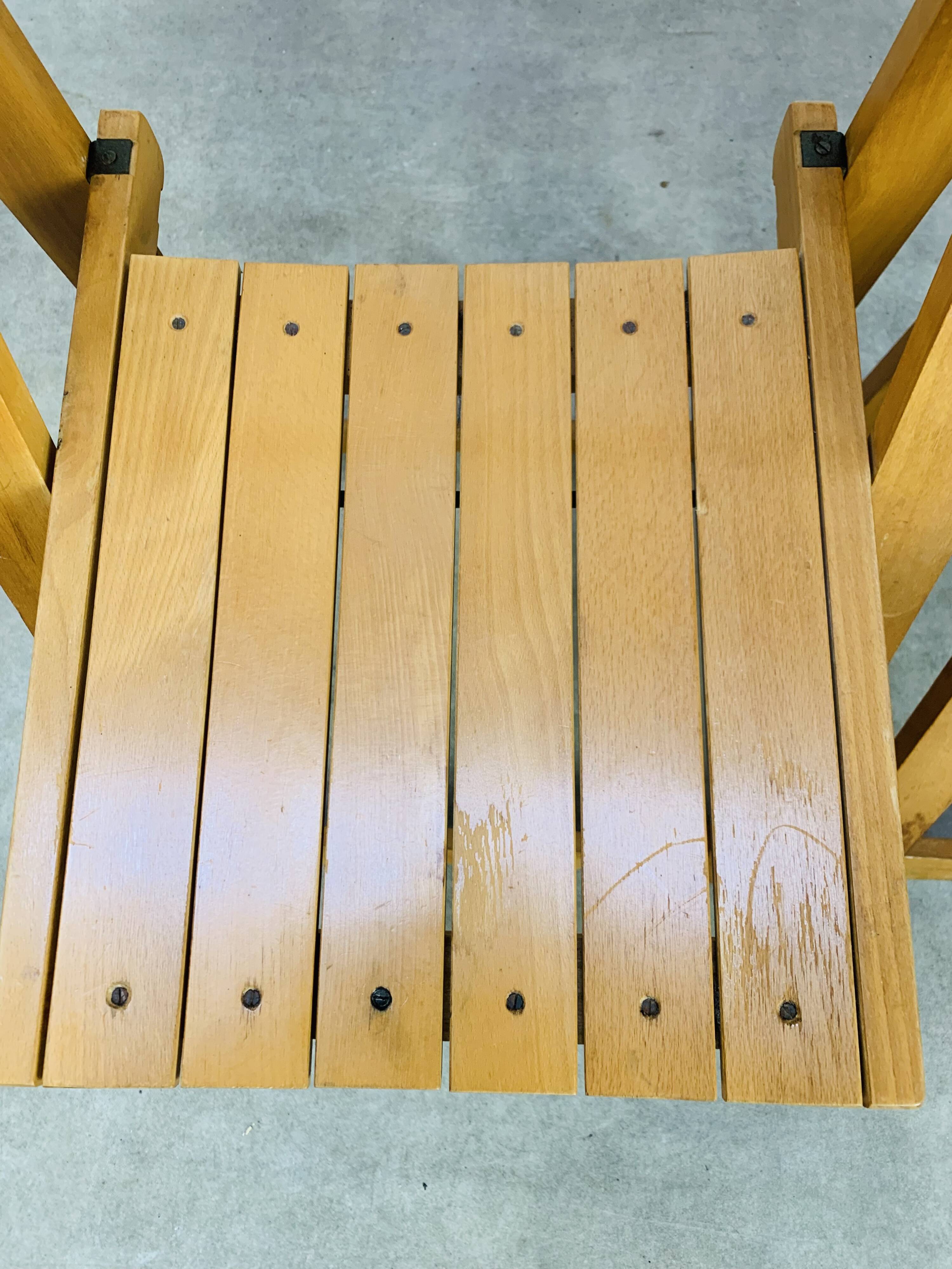 Paire de chaises pliantes par Aldo Jacober, bois, années 60