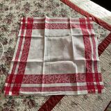 4 towels damask fabrics red and white.vintage