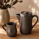 Duo verseuse et pot à lait en grès brun – céramique vintage