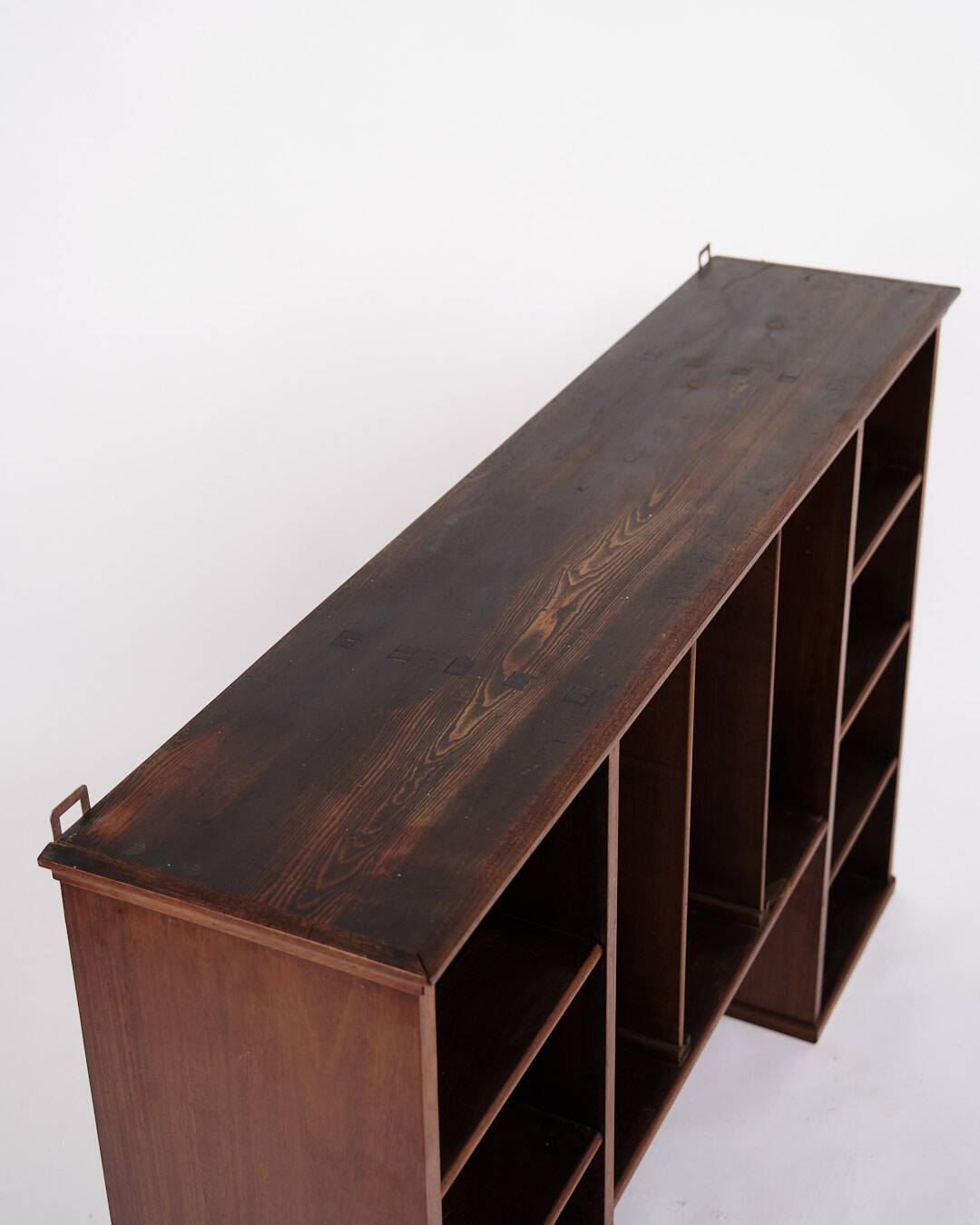 Wall-hung bookcase - hand-polished mahogany - shelf sections - 1890s