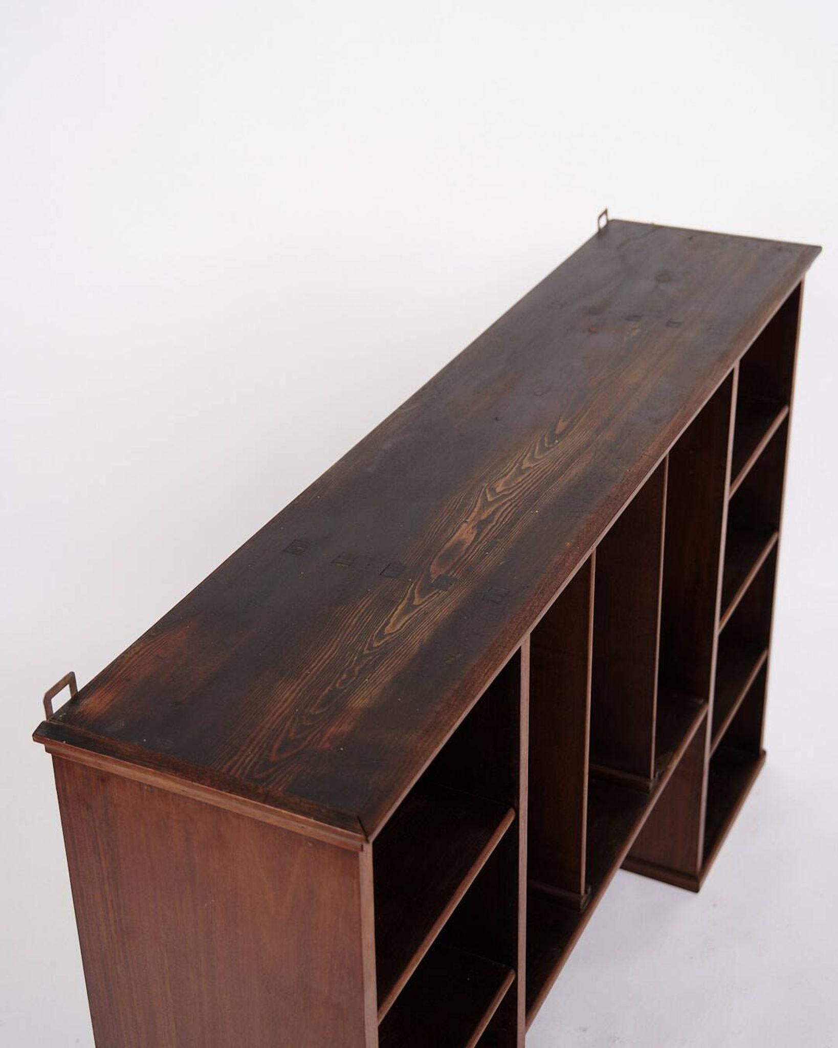 Wall-hung bookcase - hand-polished mahogany - shelf sections - 1890s