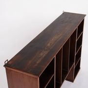Wall-hung bookcase - hand-polished mahogany - shelf sections - 1890s