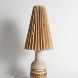 White and Gold Ceramic Table Lamp by Fratelli Fanciulacci, Italy 1970's