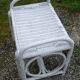 Vintage white rattan bedside 60-70