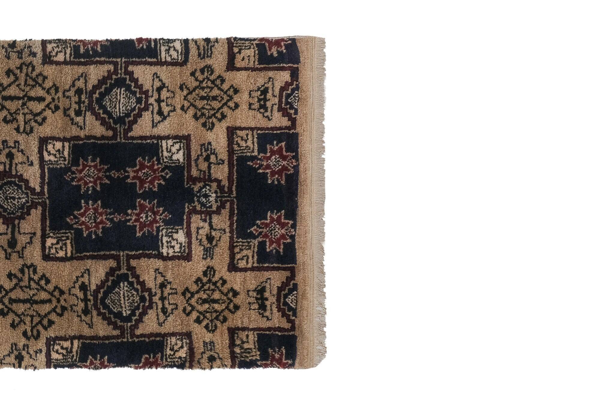 Vintage handmade Turkish rug 90x193 cm