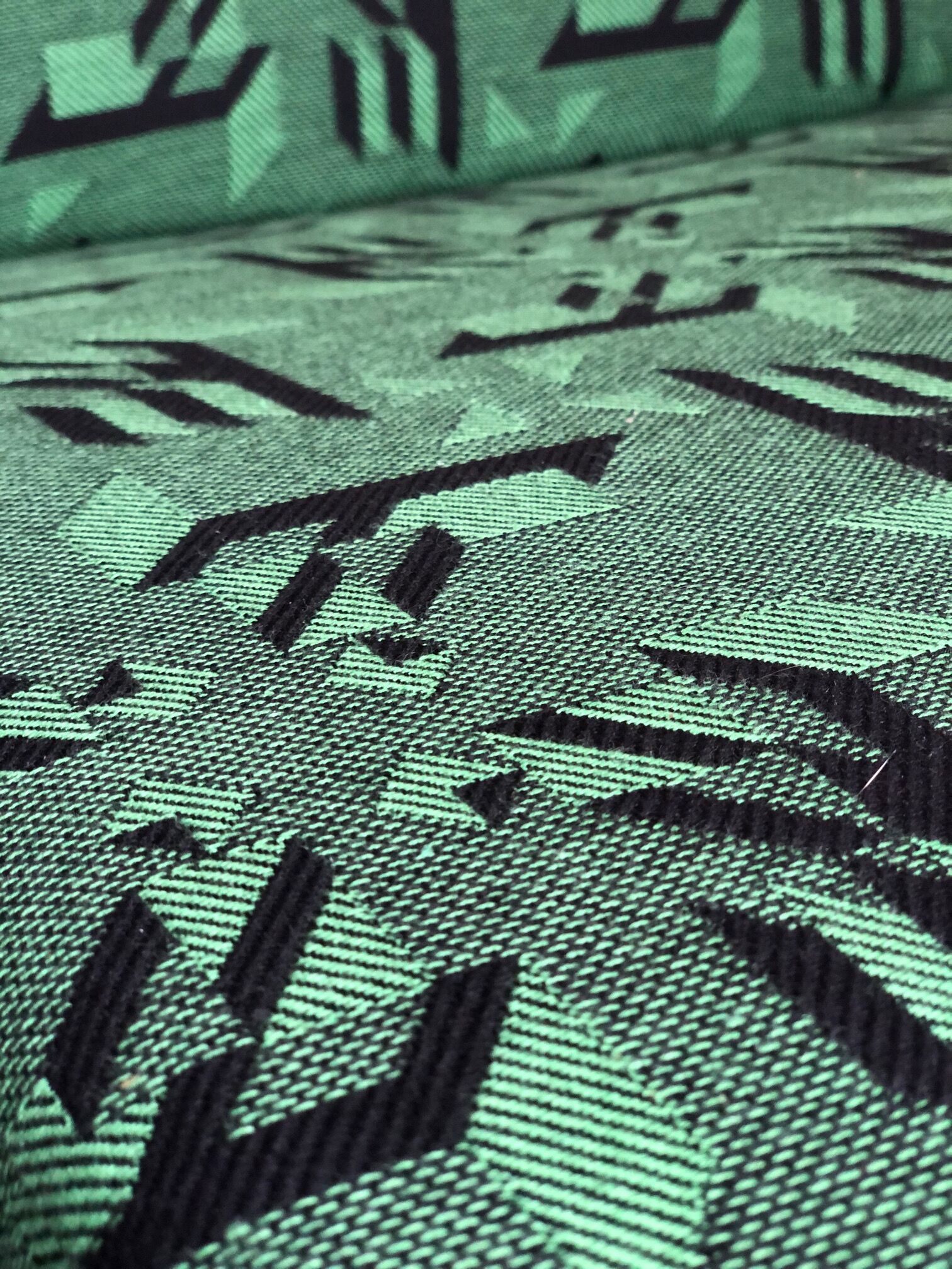 Mid century armchairs in green jacquard, by edmund homa, 1960s, set of two