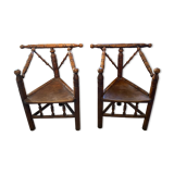 Pair of tripod turner chairs