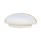 Hollywood Regency Metal-Lux Glass Ceiling Light Italy 1980s