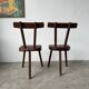 Pair of Savoyard tripod chairs, folk art, oak.