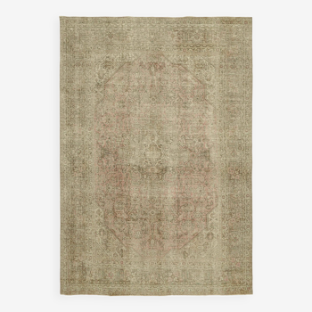 Tapis années 1970 237 cm x 339 cm de laine beige