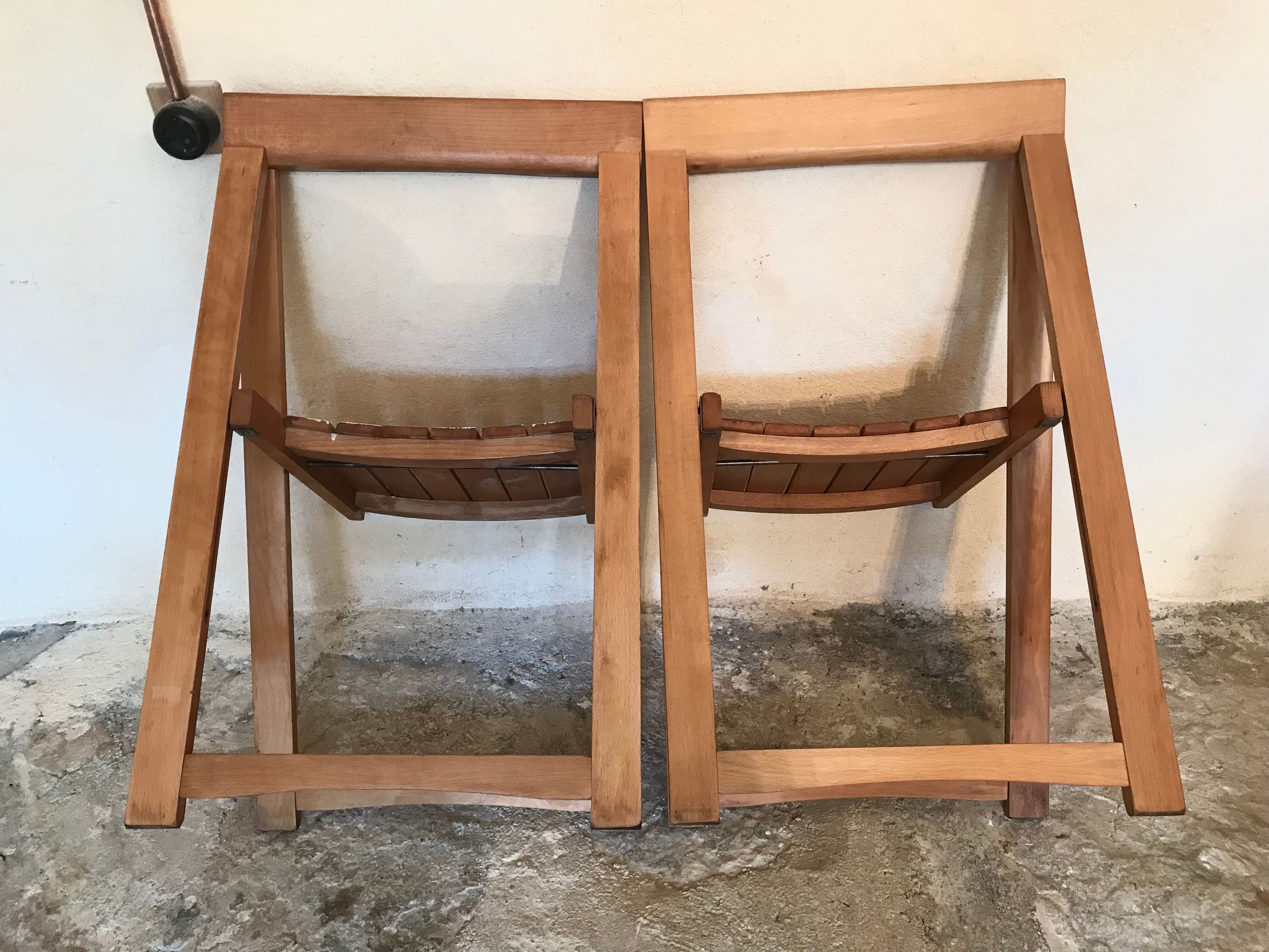 Pair of vintage folding chairs 1960's