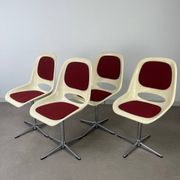 4 chaises Space Age, coque années 70 pour Lockhausen