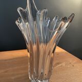 Large transparent glass vase
