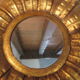 Mirror sun gold leaves metal 1950 55cm