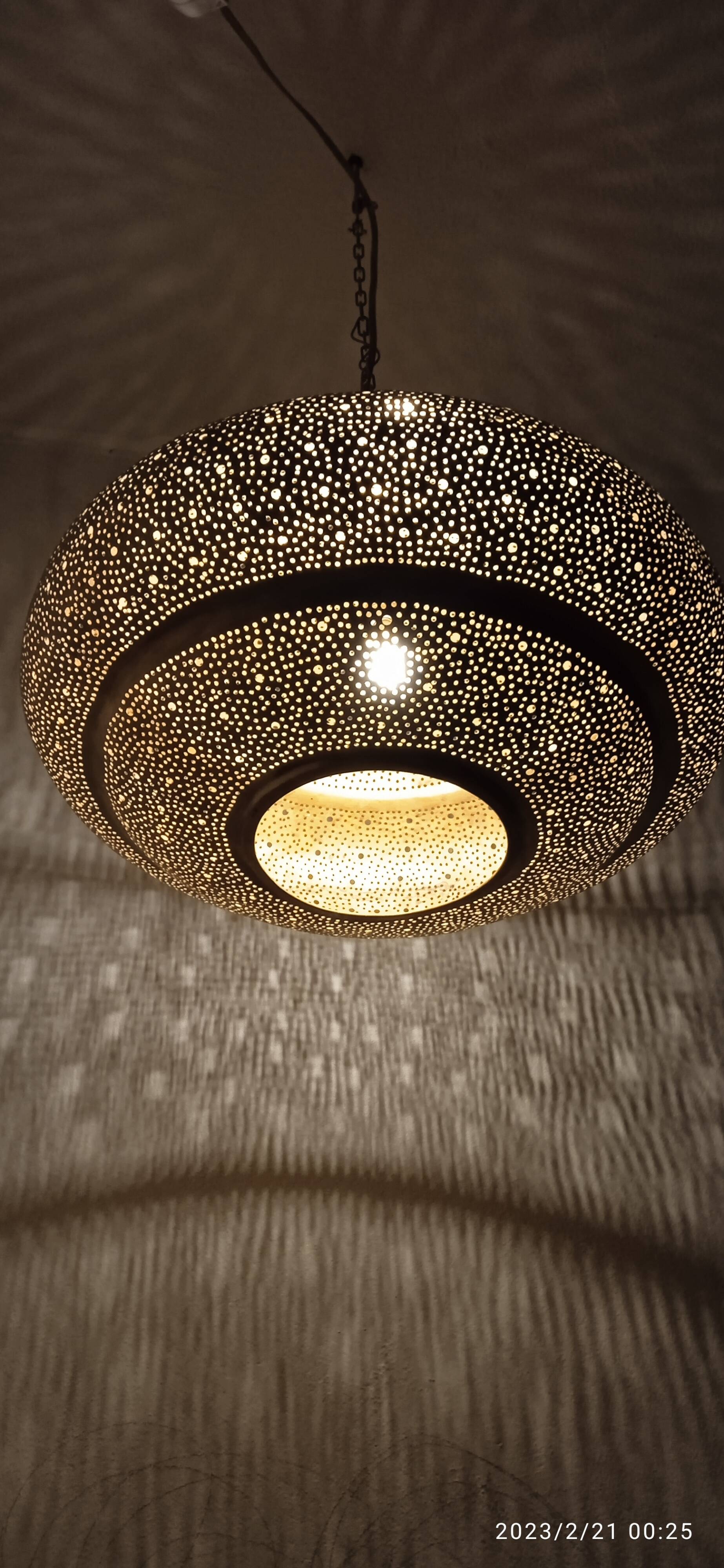 Moroccan brass pendant light
