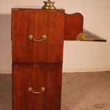 Commode militaire, de marine en acajou blond avec secrétaire, XIXème siècle