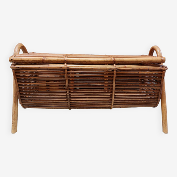 Vintage rattan and bamboo chest