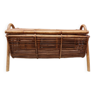 Vintage rattan and bamboo chest