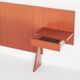 Vintage Scandinavian style headboard. Two built-in tables. France, 1970s.