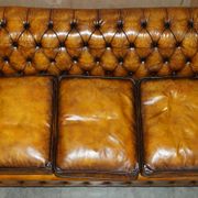 Restored vintage leather Chesterfield sofa