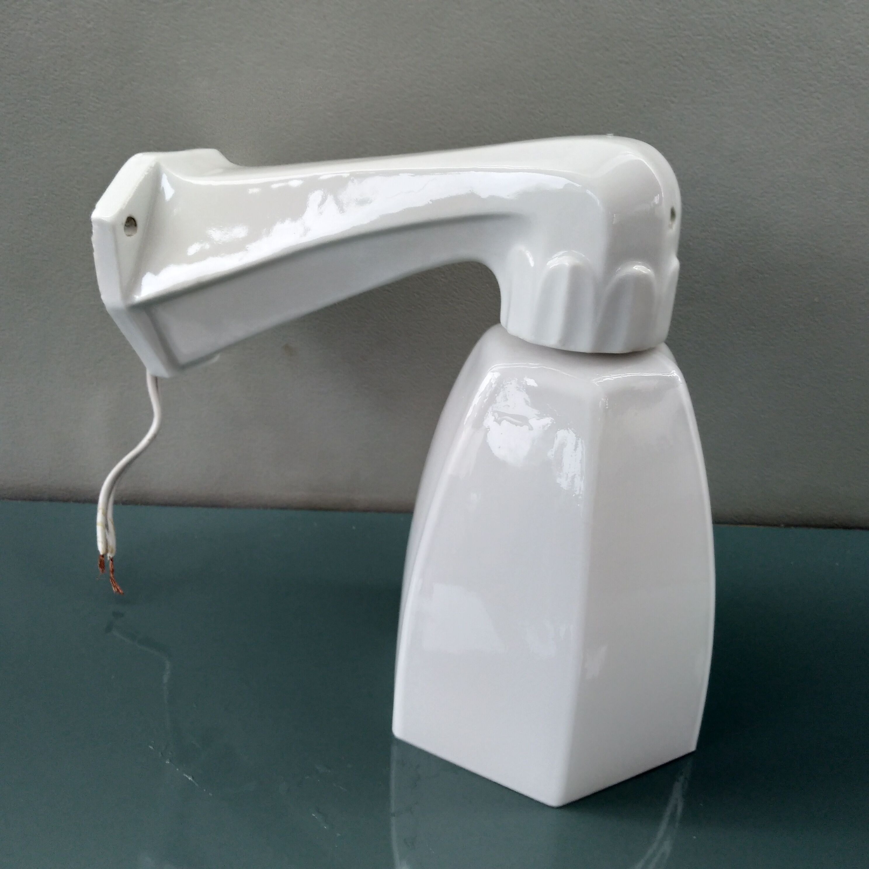 Art Deco white porcelain wall lamp