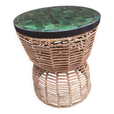 Nomadic table in doum with zellige top