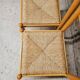 Set de 4 chaises en pin et jonc vintage