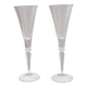 Pair of Vintage Transparent Crystal Flutes attributed to Baccarat