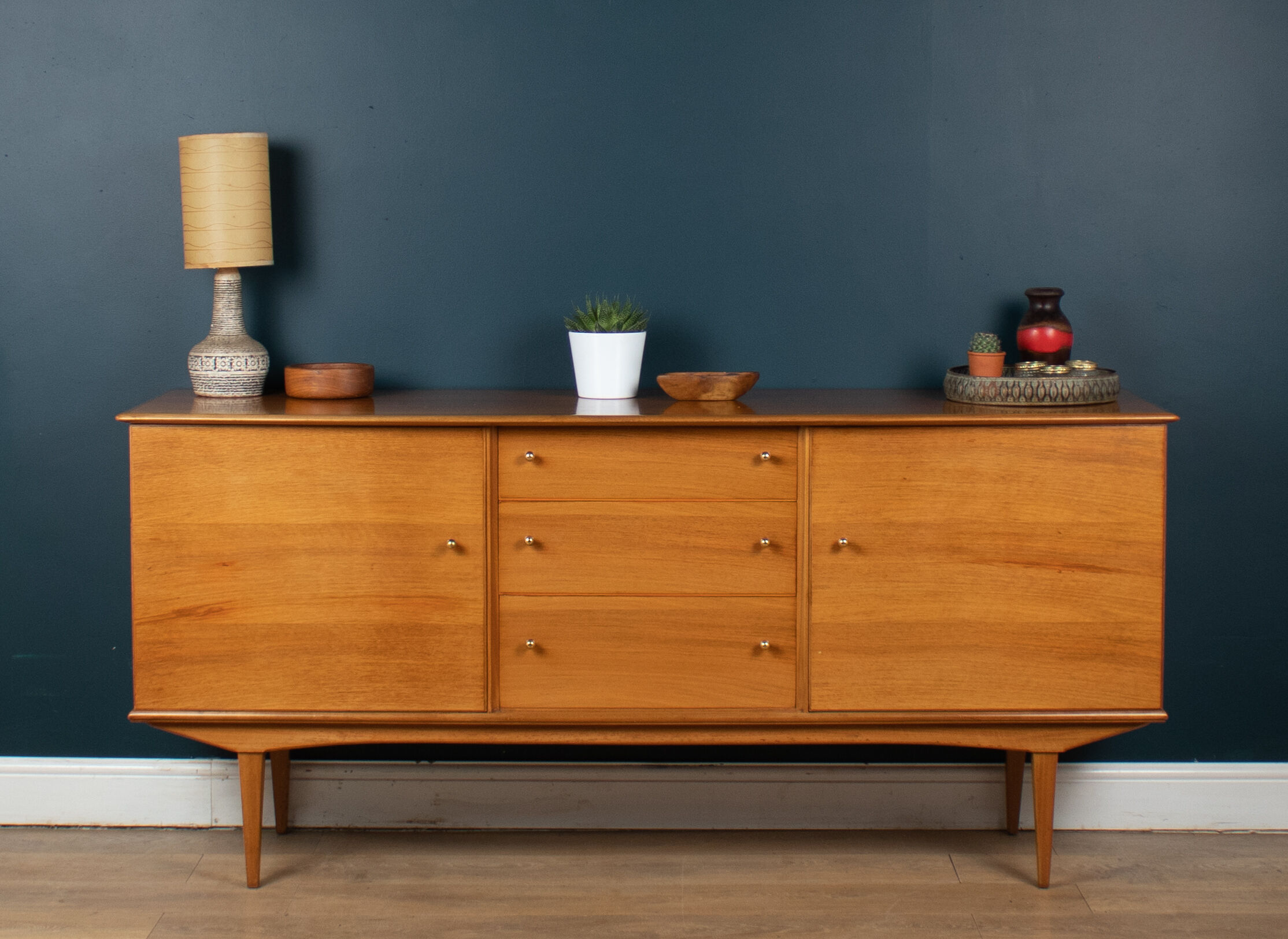 Retro teak & walnut maple mid century sideboard 1960s