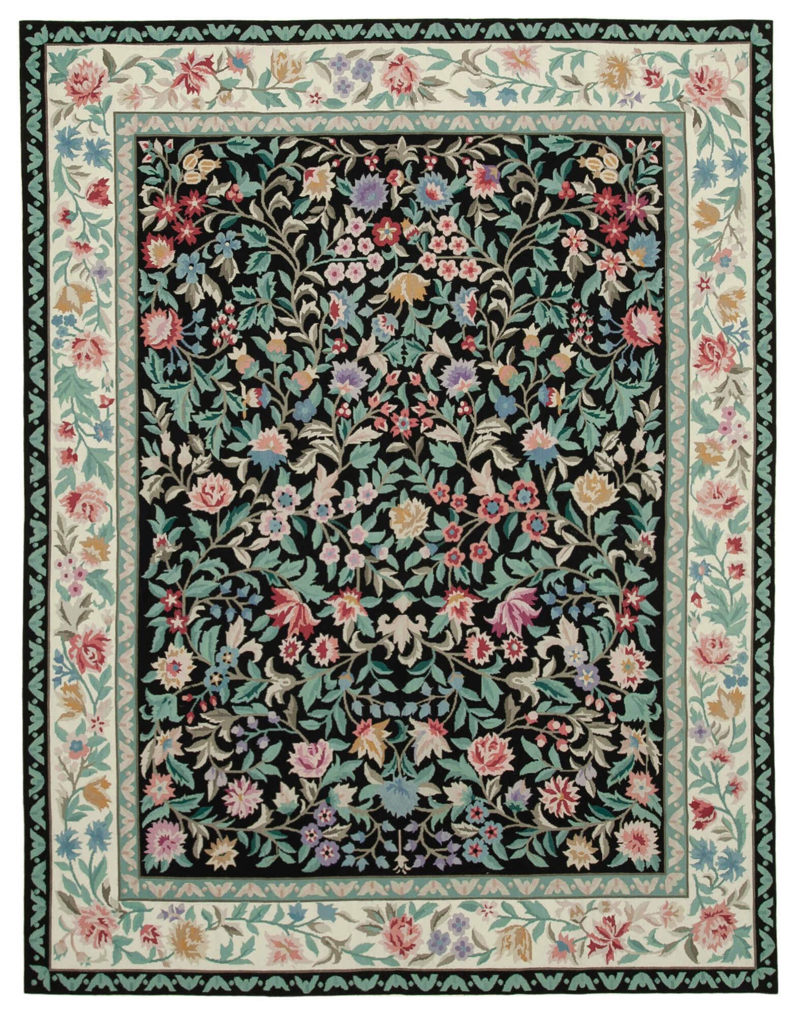 Handmade Vintage Flatweave Needlepoint Kilim 237 cm x 303 cm