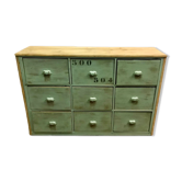 Furniture of metier enfilade with restored wooden drawers
