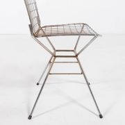Paire de chaises vintage en fil d'acier de design architectural italien des années 1970