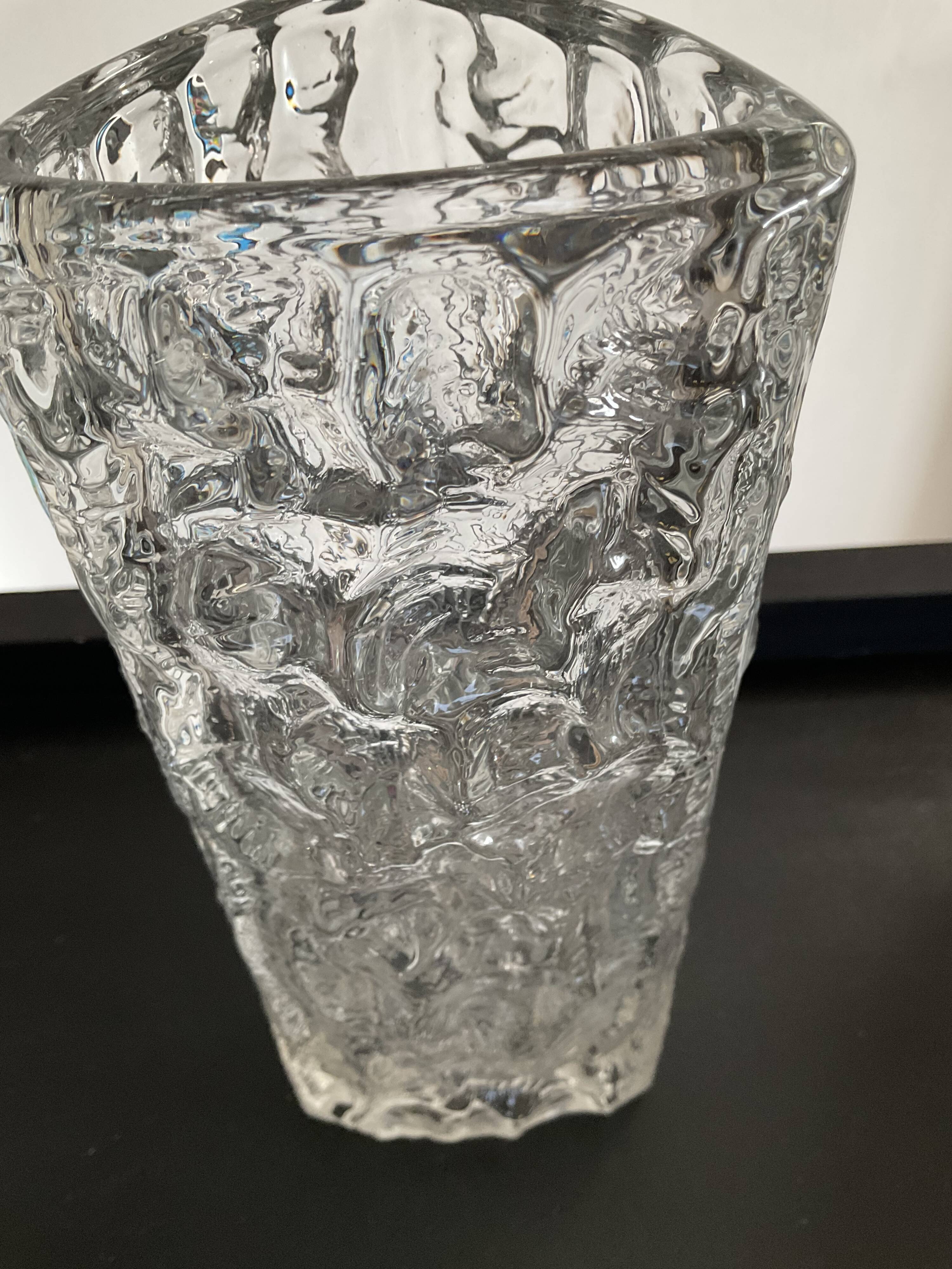 Vintage cast crystal vase 70s