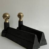 Pair of andirons, fireplace accessories