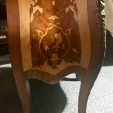 Curved commodus, tomb, Louis XV style, in marquetry, 3 drawers