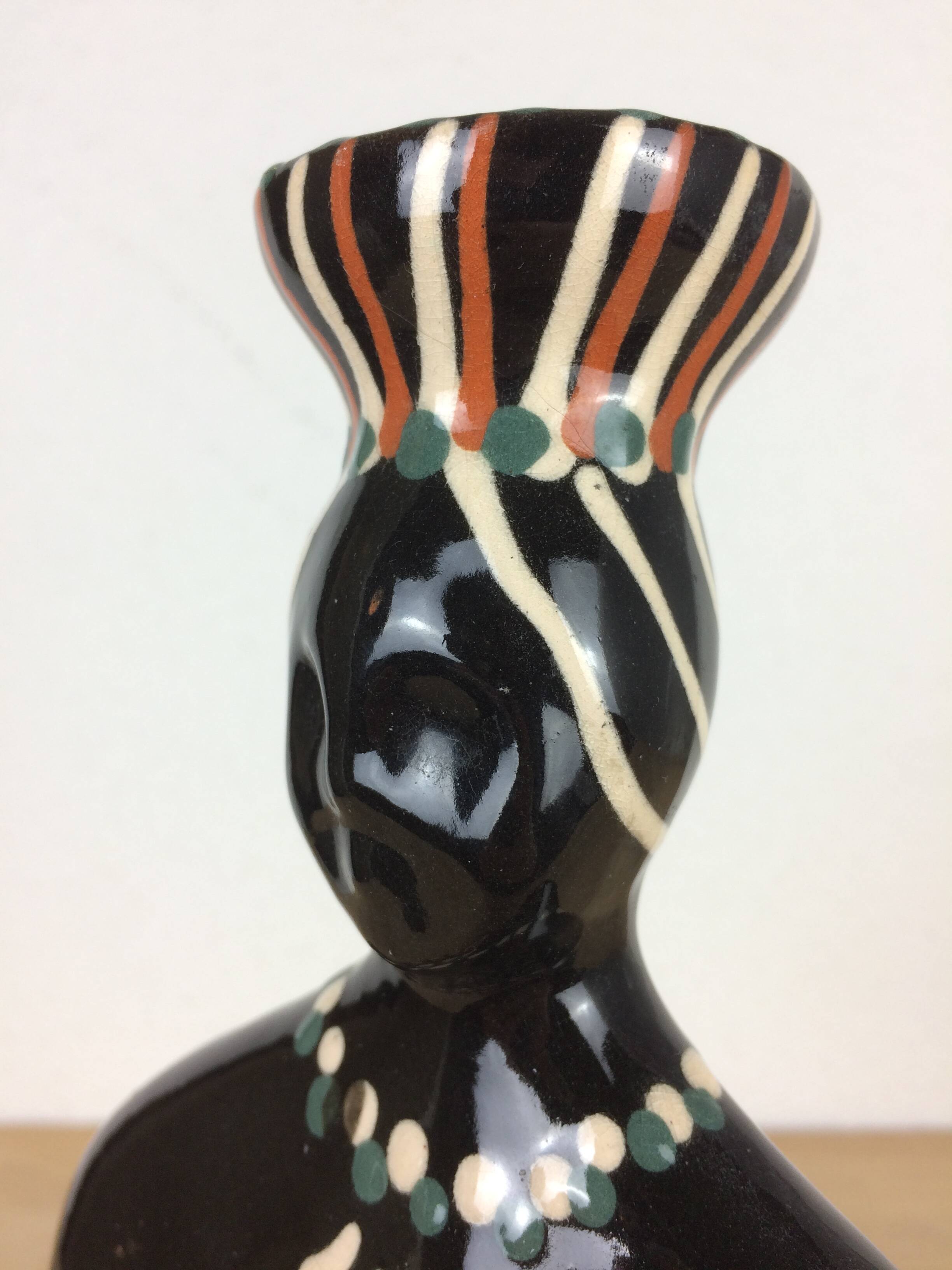 Vintage ceramic anthropomorphic candle holder