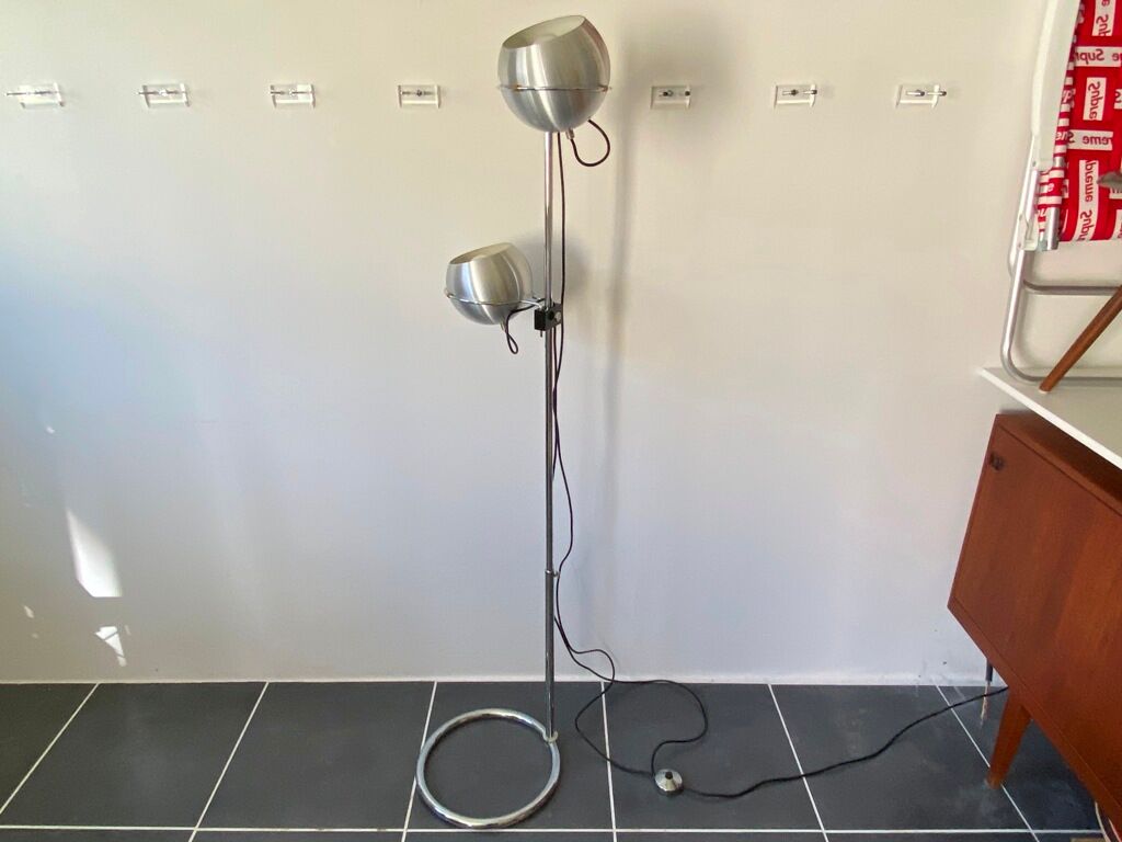 Chrome eye ball floor lamp by Goffredo Reggiani vintage 1970