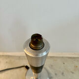 Vintage art deco lamp base, chromed metal and brass, France 1930