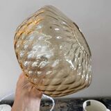 Gold-plated glass pendant light with diamonds