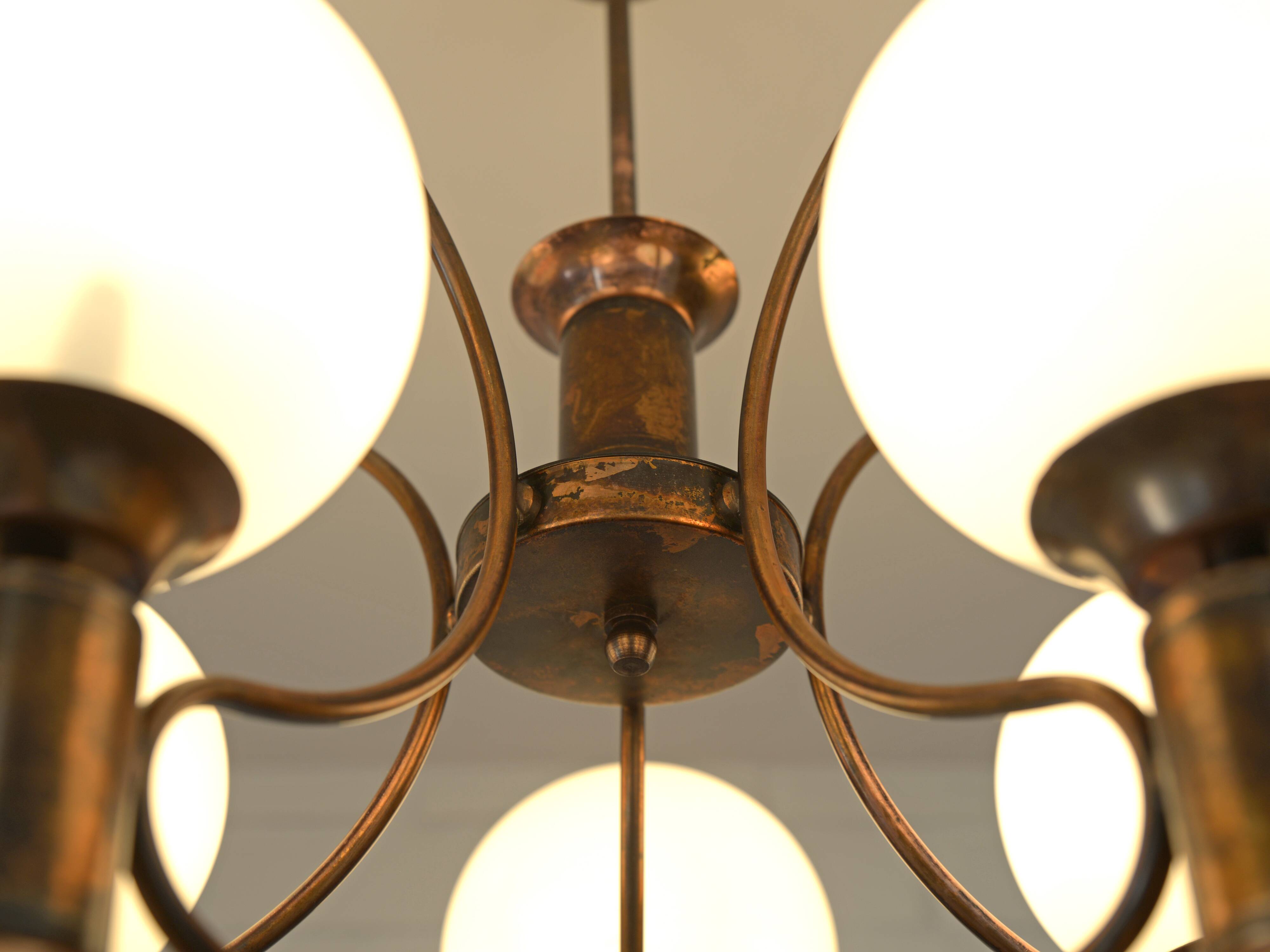 Vintage Copper Pendant Lamp / Hanging Light / Colonial Chandelier 1970's